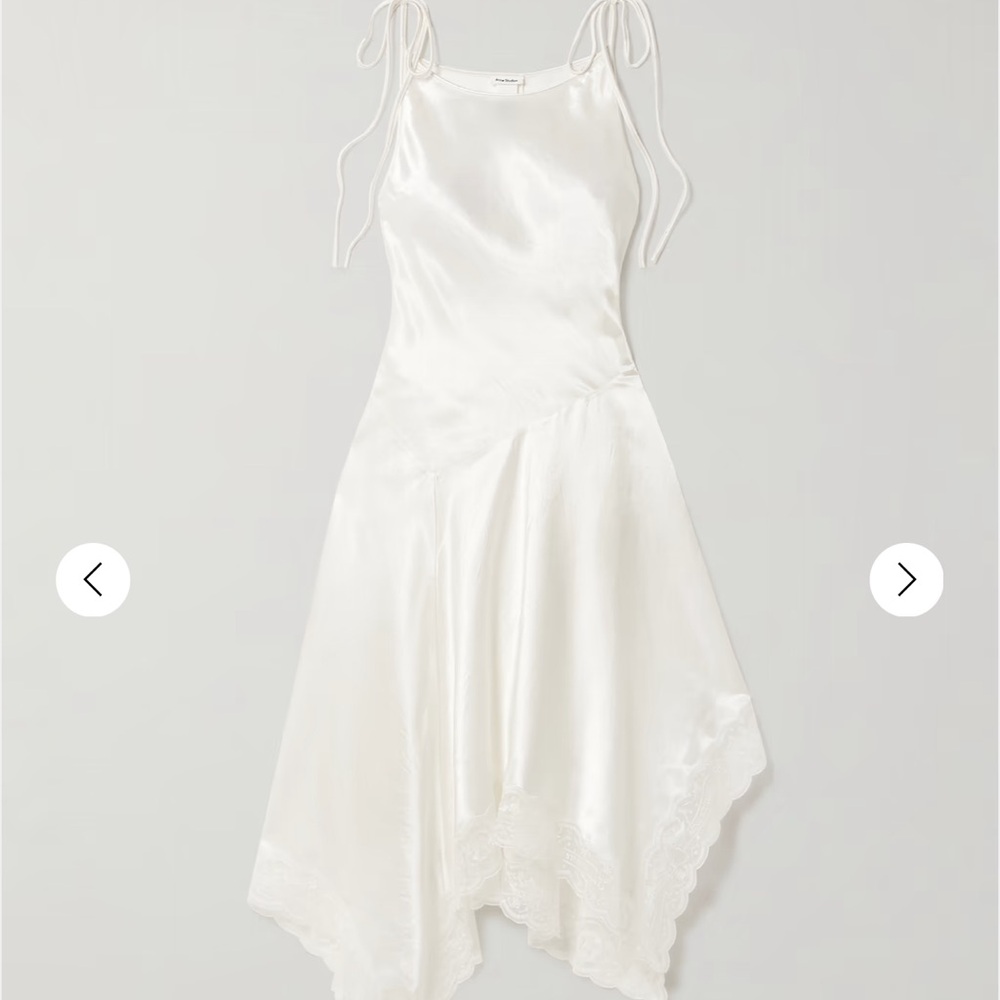 Acne White Satin Dress